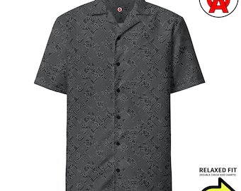Camicia hawaiana con circuito elettronico, camicia tecnica con bottoni, camicia Aloha da ingegnere, camicia da Maker Camp, camicia da programmatore con bottoni, top da spiaggia per geek