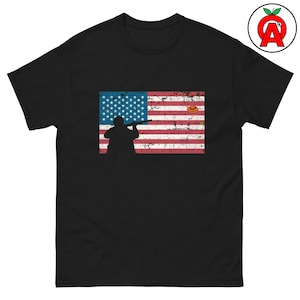 American Flag Trap Shooting - Unisex Shirt - Gifts for Trap Shooters, Skeet Shooters, Clay Pigeon, Sporting Clay, Trap Shooting Tee, USA Tee