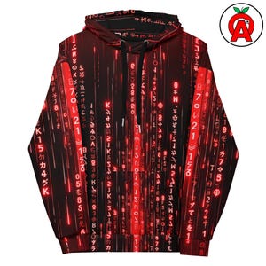 Sudadera con capucha Matrix Code, sudadera unisex de programación, camiseta de manga larga para hackers, sudadera con capucha cyberpunk, sudadera unisex de corte relajado para programadores.