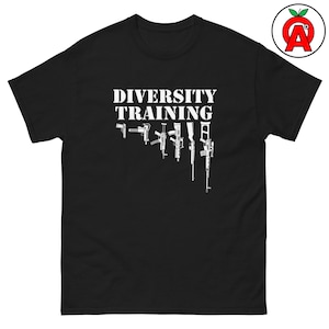 Diversity Training T-Shirt, Firearms Graphic Shirt, Tactical Classic TShirt, Second Amendment Casual Top, Patriotic Crew Neck Tee