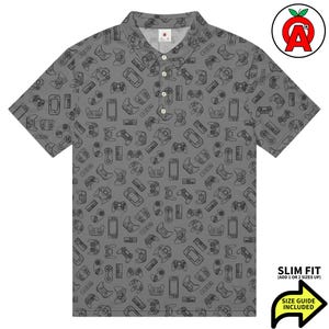 Poloshirt videogame, controller slim fit, arcadegolfshirt, streamertennistop, sportshirt speler, esports uniseks shirt met korte mouw