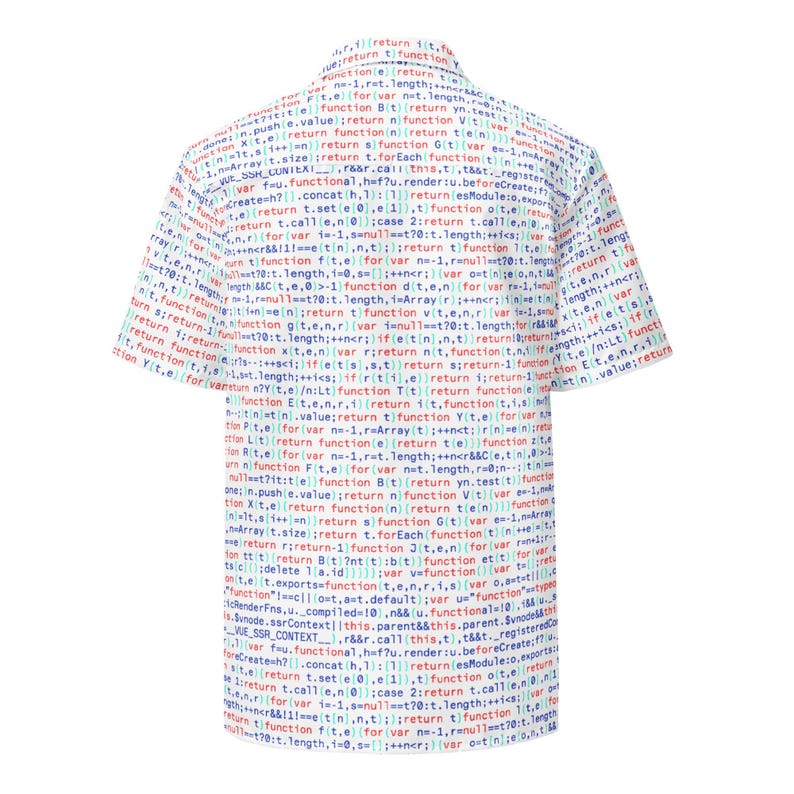 Modèle de code de programmation informatique, chemise boutonnée unisexe pour adulte, coupe ample, amateurs de technologie, cadeau logiciel, style geek, impression UPF image 3