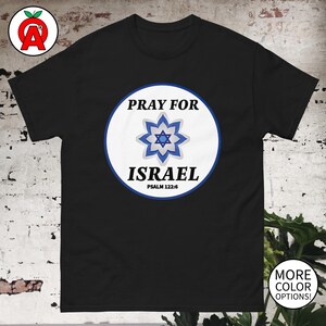 Herren Psalm 122: 6 Beten für Israel Flagge Unisex T-Shirt - Inspirierendes Baumwollhemd