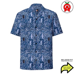 Circuit Board Shirt, Hawaiian Button Up, Adult Unisex, Relaxed Fit, Moisture Wicking, UPF50+ Material, Electrical Engineer, Coder Tech Gift