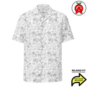Camicia hawaiana con scritta "Math", camicia con stampa di dati, camicia Aloha con grafici, camicia tropicale con grafici, camicia da spiaggia con stampa UPF50, regalo per analisti