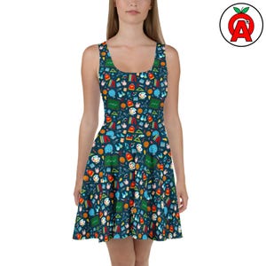 nerdy skater dress Grey Tabletop Tabby Dice Cat Nerdy DND Roleplay Skater Dress