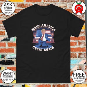 Make America Great Again Donald Trump Dancing T-Shirt - Adult Unisex - Gifts for MAGA Supporters Republicans Conservatives JD Vance Fans
