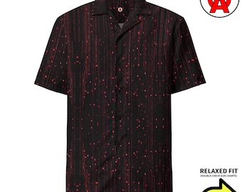 Binary Hawaiian Shirt, Programming Button Down, Hacking Button Up, Matrix Short Sleeve, Coder Unisex, Tech