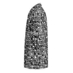 QR Code Barcode Data Matrix Pattern, Adult Unisex All-Over Relaxed Fit Button Up Hawaiian Shirt, Moisture Wicking UPF50+ Material Tech Gift