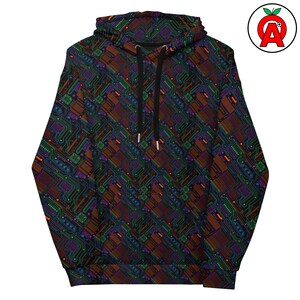 Circuit Board AOP Hoodie, PCB Unisex Top, Electronics Graphic Pullover, Tech Soft Sweater, Hardware Midweight Comfort