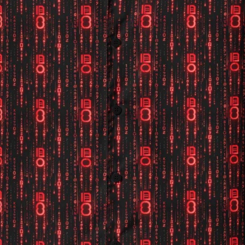 Binary Code Hawaiian Shirt, Digital Aloha Shirt, Cyberpunk Tropical Button Down, Hacker Oversized Beach Top, Tech Noir Button Up Resort Wear