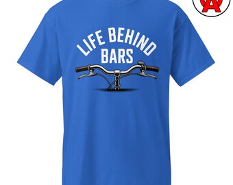 Life Behind Bars Cycling Tee, Funny Bike Unisex Shirt for Cyclists, Graphic Tee Bicycle Gift