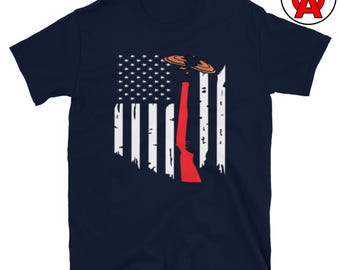 Trap Shooting USA Flagge stapelischen Shirt - Erwachsene Unisex Shirt - Tontaube TShirt, Tontauben Shooting Top, Gun Club Geschenk, Trainer, Jäger, Ausbilder