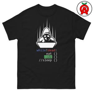 Eat Code Sleep T-Shirt, Programmer Graphic Shirt, Coding Classic TShirt, Developer Casual Top, Witty Crew Neck Tee, Humor Unisex Shirt