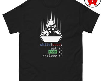 Eat Code Sleep T-Shirt, Programmer Graphic Shirt, Coding Classic TShirt, Developer Casual Top, Witty Crew Neck Tee, Humor Unisex Shirt