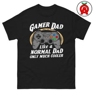 Gamer Dad Video Game Controller Adult Unisex T-Shirt, funny gaming tee for fathers, console players, retro gamers, geek dads