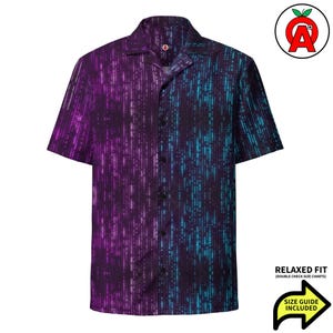 Programmiererhemd, Hawaiihemd für digitale Programmierer, Button-Down-Hemd für Computerprogrammierung, Tech-Grid-Camp-Shirt, Hacker-Strandtop