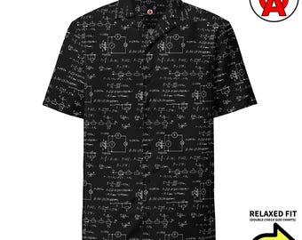 Circuit Board Hawaiian Shirt, Nerdy Aloha Shirt, Short Sleeve Button, Oversized Unisex Fit