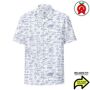 Computer Programming Hawaiian Shirt, Flowchart Button Down, Algorithm Aloha Shirt, Code Logic Camp Shirt, Developer Button Up