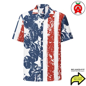 USA Flag Hawaiian Shirt, 250 anniversary Adult Unisex Short Sleeve Shirt, semiquincentennial All-Over Relaxed Fit Button Down Shirt