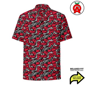 Abstract Art Hawaiian Shirt, Geometric Aloha Shirt, Modern Art Button Down, Artistic Camp Shirt, Creative Beach Top, Stylish Vacation Shirt