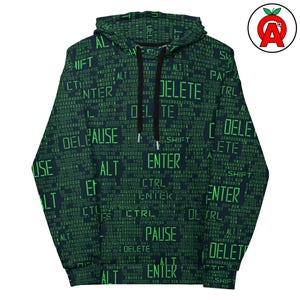 Programming Code Binary Pattern, All-Over Adult Unisex Hoodie Sweatshirt, Developer Programmer Coder Tech Nerd Geek Gift