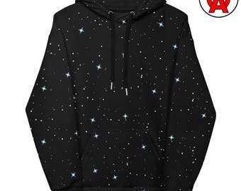 Galaxy Hoodie, Space AOP Hoodie, Nebula Unisex Top, Cosmic Graphic Pullover, Stargazer Soft Sweater
