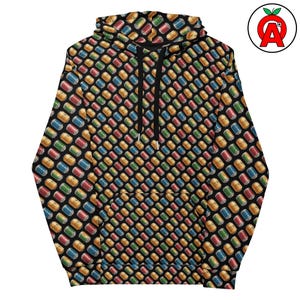 Ölburkmönster, heltäckande vuxen unisex hoodietröja, hantverksbryggerimästare bartender outfit, marskalken svensexa baklucka present