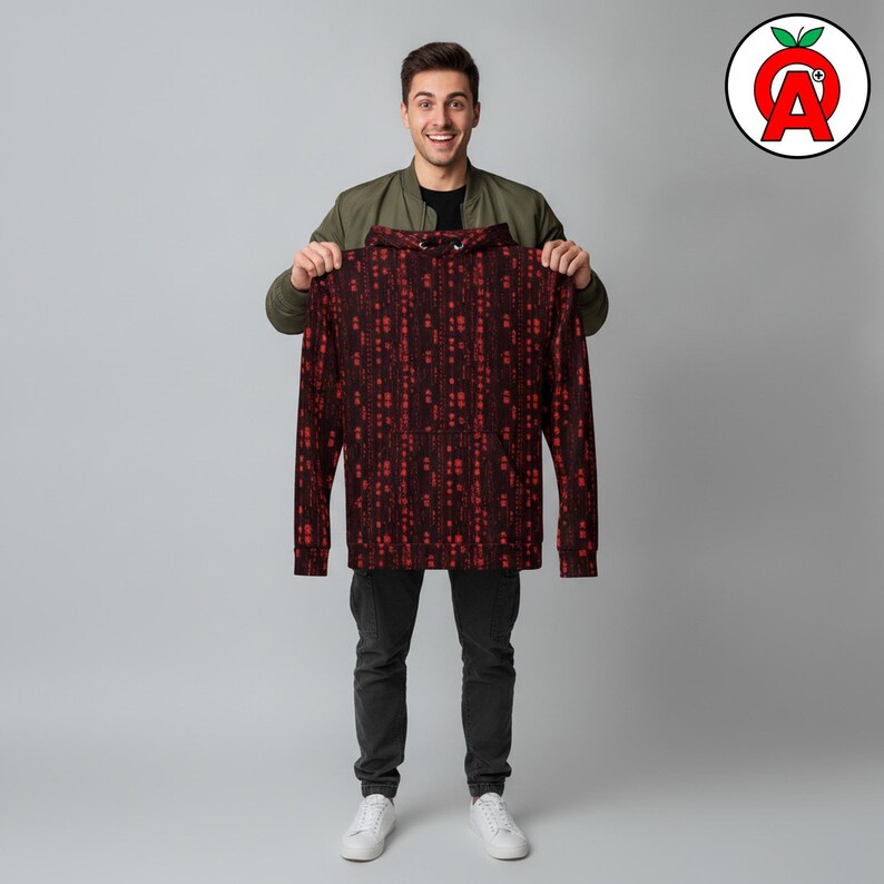Digital Code Hoodie — Programmer Gift Idea | Web developer Gift | Data scientist Gift | Binary Pattern Shirt | Cascading Data Top | Hacker Aesthetic | Software Engineer | Cybersecurity Pro | Web Developer | Data Scientist | Tech Enthusiast Top