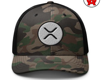 Cryptocurrency Trucker Hat, Adult Unisex Embroidered Mesh Back Cap, Crypto Trader Gift, Blockchain Investor, Altcoin Snapback