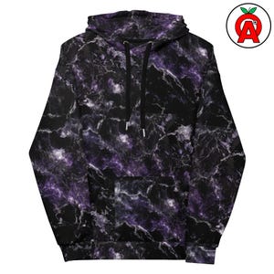 Hoodie met bliksemprint, Thunder AOP hoodie, Storm unisex top, elektrische grafische trui, zachte trui voor het weer
