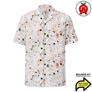 Mosaic Stone Hawaiian Shirt, Rock Adult Unisex Short Sleeve Shirt, Gem All-Over Relaxed Fit Button Down Shirt, Crystal Aloha Shirt, Quick