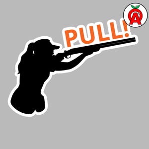 Female Shooter Silhouette Vinyl Sticker, Clay Shooting Sport Decal, Trap Skeet Women Outdoors