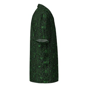 Binaire code toetsenbord commandopatroon, volwassen uniseks all-over ontspannen pasvorm button-up shirt, programmeur Tech Aloha shirt, cadeau systeembeheerder afbeelding 5