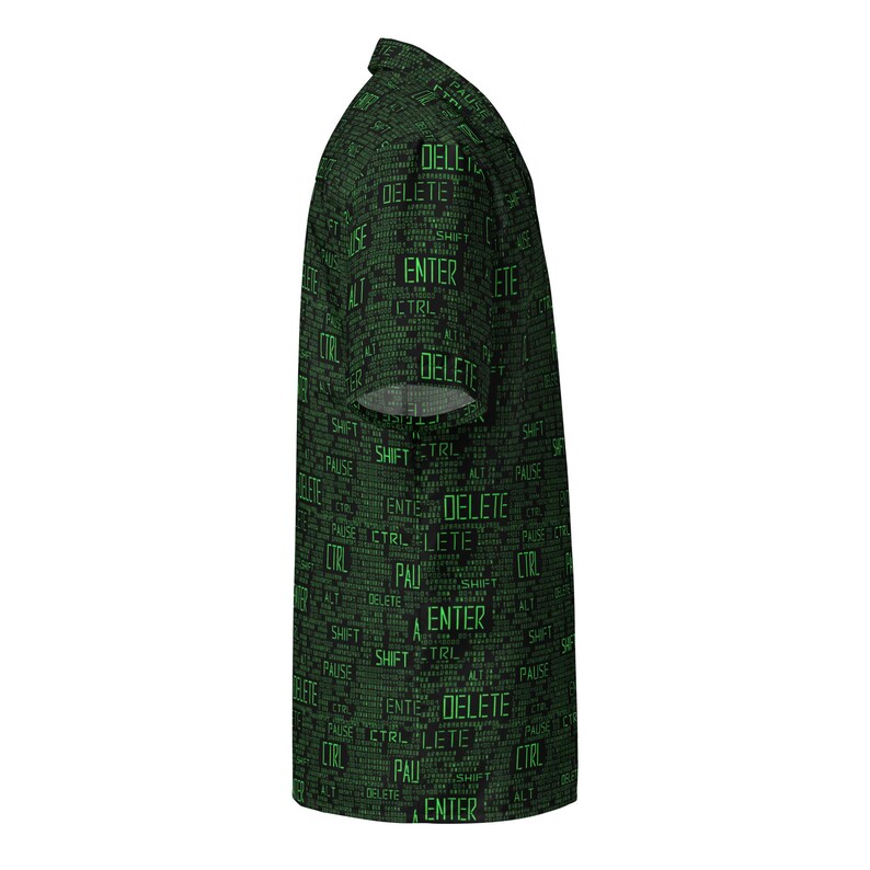 Binaire code toetsenbord commandopatroon, volwassen uniseks all-over ontspannen pasvorm button-up shirt, programmeur Tech Aloha shirt, cadeau systeembeheerder afbeelding 5
