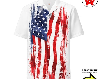 USA 250 Hawaiian Shirt, Patriotic Button Down, Anniversary Button Up, Flag Short Sleeve, America Unisex, Heritage Relaxed