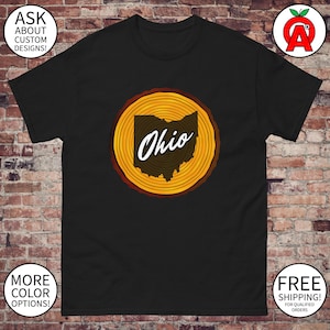 Camiseta unisex con mapa de árboles y madera de Ohio Outdoor Explorer