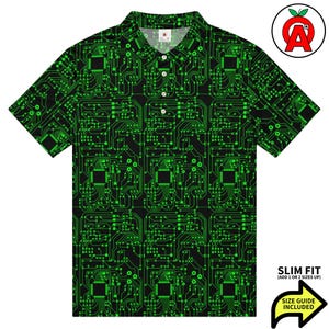 Kretskortspolo, Tech Slim Fit, Elektronikgolftröja, Ingenjörstenniströja, Programmerare-atletisk tröja, Geek-kortärmad unisex