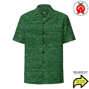 Código de programación informática, camisa unisex holgada para adultos, regalo para programadores y desarrolladores, camisa hawaiana estilo aloha.
