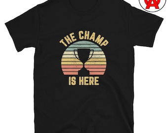 Fantasy Football Unisex Shirt: Celebrate Victory with The Champ is Here Design - 100% Ring-Spun Cotton - Perfect for Fantasy Sports Events