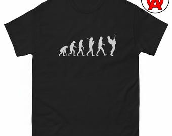 Man Evolution Guitarist T-Shirt, Unisex Shirt Musician Gift, Graphic Tee Guitar Player Funny