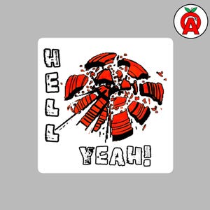 Hell Yeah - Vinyl Bubble-Free Trap Shooting Sticker - Great for Gear, Vehicles, Laptops, Mugs, Trap Shooting, Skeet Shooting, Clay Pigeon