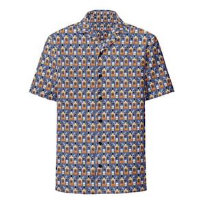 Zigarren-Bourbon-Oberteilmuster, Unisex für Erwachsene, entspannte Passform, Hawaii-Hemd mit Knöpfen, feuchtigkeitsableitendes UPF50 + Material, Lounge-Nachtgeschenk