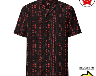 Matrix Hawaiian Shirt, Computer Adult Unisex Short Sleeve Shirt, Binary All-Over Relaxed Fit Button Down Shirt, Programming Relaxed Fit