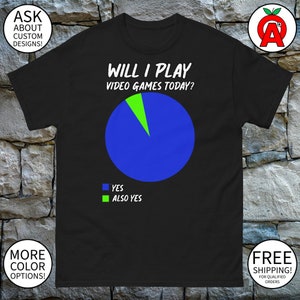 Cadeaus voor gameliefhebbers: videogame vandaag taartdiagram-T-shirt voor gamers en humorfans