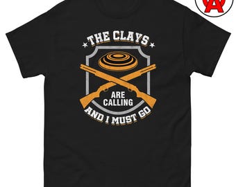 Camiseta unisex "Patrióticos, platos, llamando", divertida camiseta gráfica, para tiro al plato, tiro al plato, deportes de escopeta