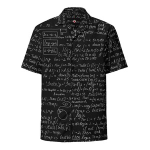 Computer Science Programming Flow Chart, Adult Unisex All-Over Relaxed Fit Button Up Hawaiian Shirt, Moisture Wicking, Developer Gift