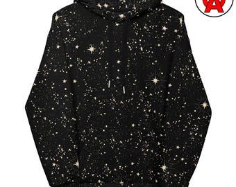 Celestial Deep Space Hoodie, Nebula AOP Hoodie, Galaxy Unisex Top, Starfield Graphic Pullover, Astronomy Soft Sweater