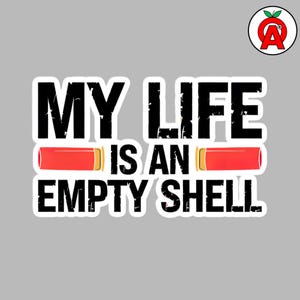Striking Shotgun Shell Design Bubble-Free Sticker for Firearms Enthusiasts