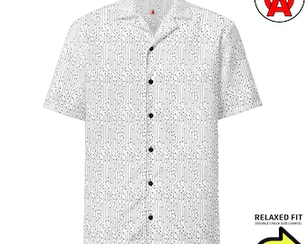 Platinenmuster, Unisex All-Over Relaxed Fit Button Up Hawaii-Hemd, feuchtigkeitsableitendes UPF50 + Material, Tech-Enthusiasten Geeks